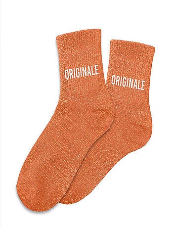 Paire de chaussettes parme pailletées Captivante