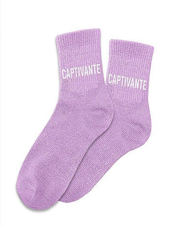 Paire de chaussettes parme pailletées Captivante