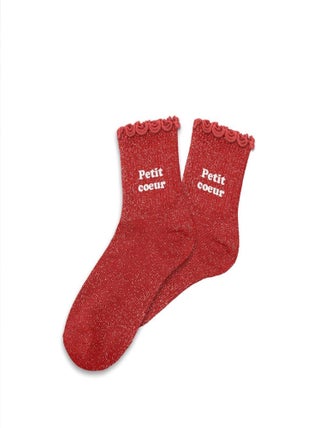 Paire de chaussettes Petit cur pour fillette paillettes