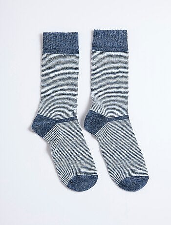 Paire de chaussettes rayées chaudes avec laine