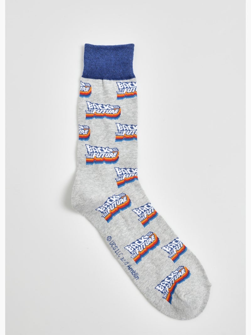 Paire de chaussettes Retour vers le Futur Gris - Kiabi