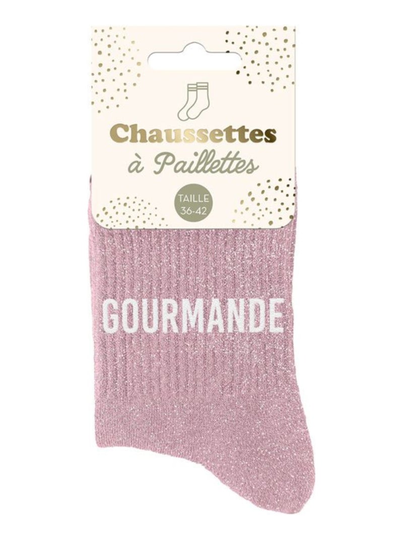 Paire de chaussettes rose clair pailletées Gourmande Rose - Kiabi