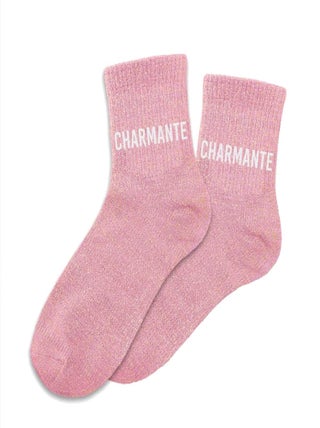 Paire de chaussettes rose pailletées Charmante