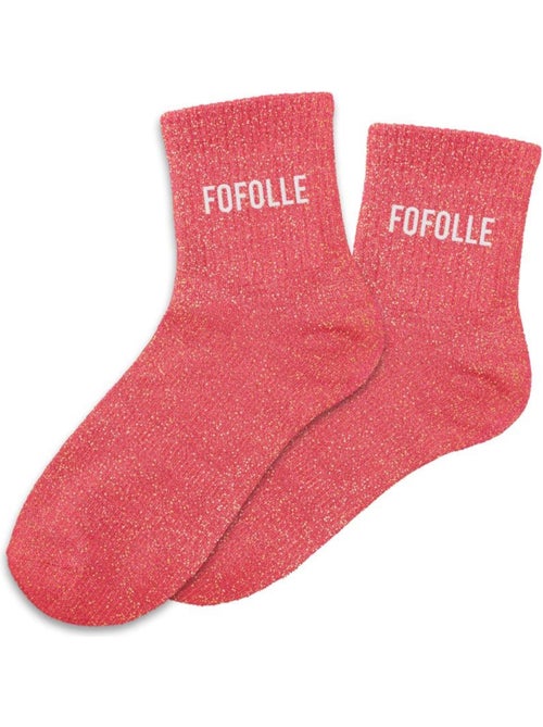 Paire de chaussettes rouges à paillettes Fofolle - Kiabi