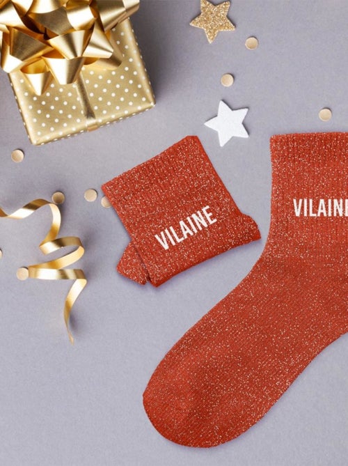 Paire de chaussettes rouges à paillettes Vilaine - Kiabi