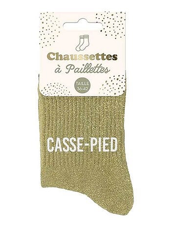 Paire de chaussettes vertes pailletées Casse-Pied
