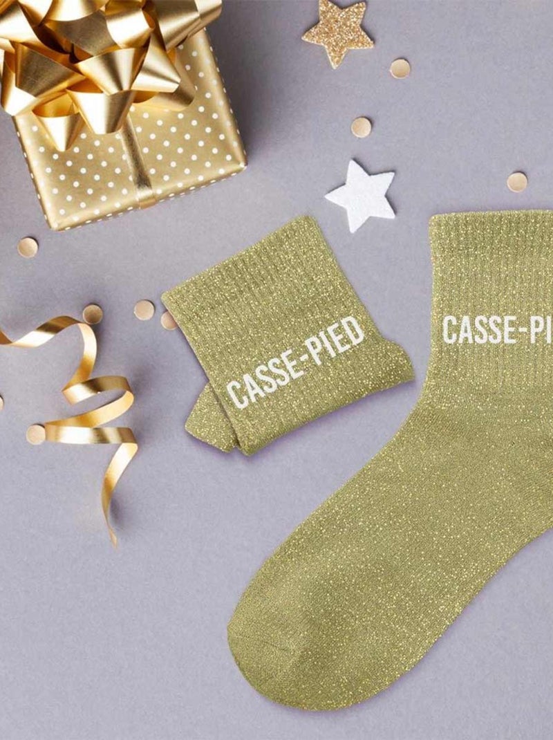 Paire de chaussettes vertes pailletées Casse-Pied Vert - Kiabi