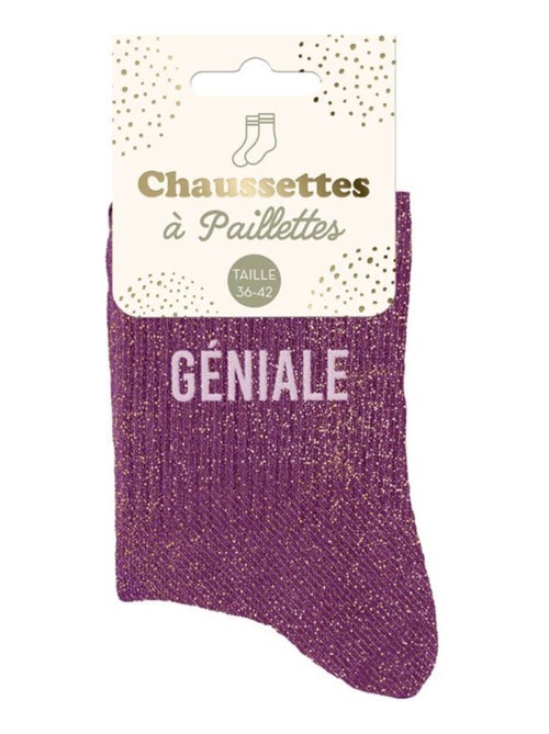 Paire de chaussettes violettes à paillettes Géniale - Kiabi