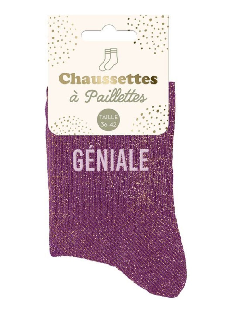 Paire de chaussettes violettes à paillettes Géniale Violet - Kiabi