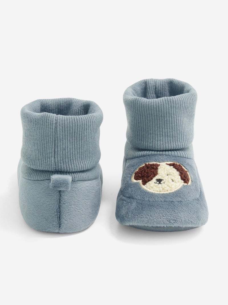 Paire de chaussons avec chaussette montante Bleu - Kiabi