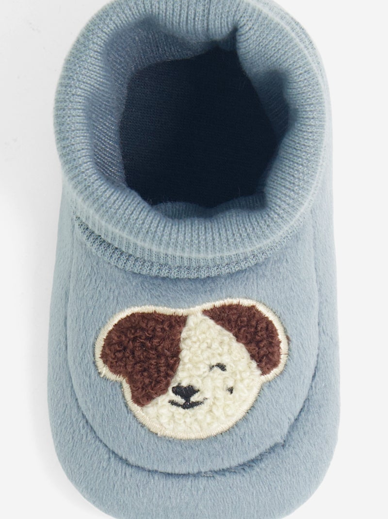 Paire de chaussons avec chaussette montante Bleu - Kiabi