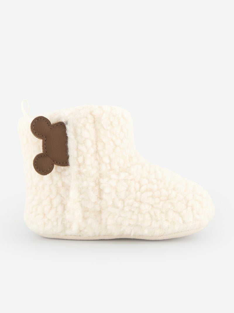 Paire de chaussons 'Disney' en matière moutonnée Blanc - Kiabi