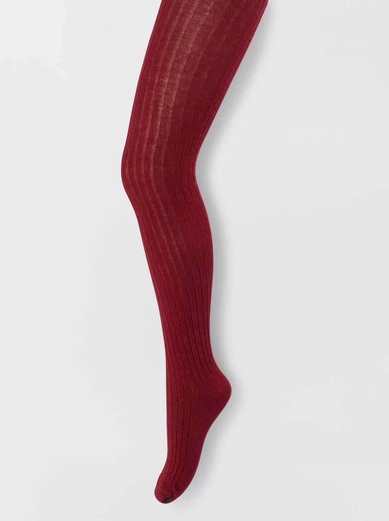 Paire de collants chauds bordeaux - Kiabi
