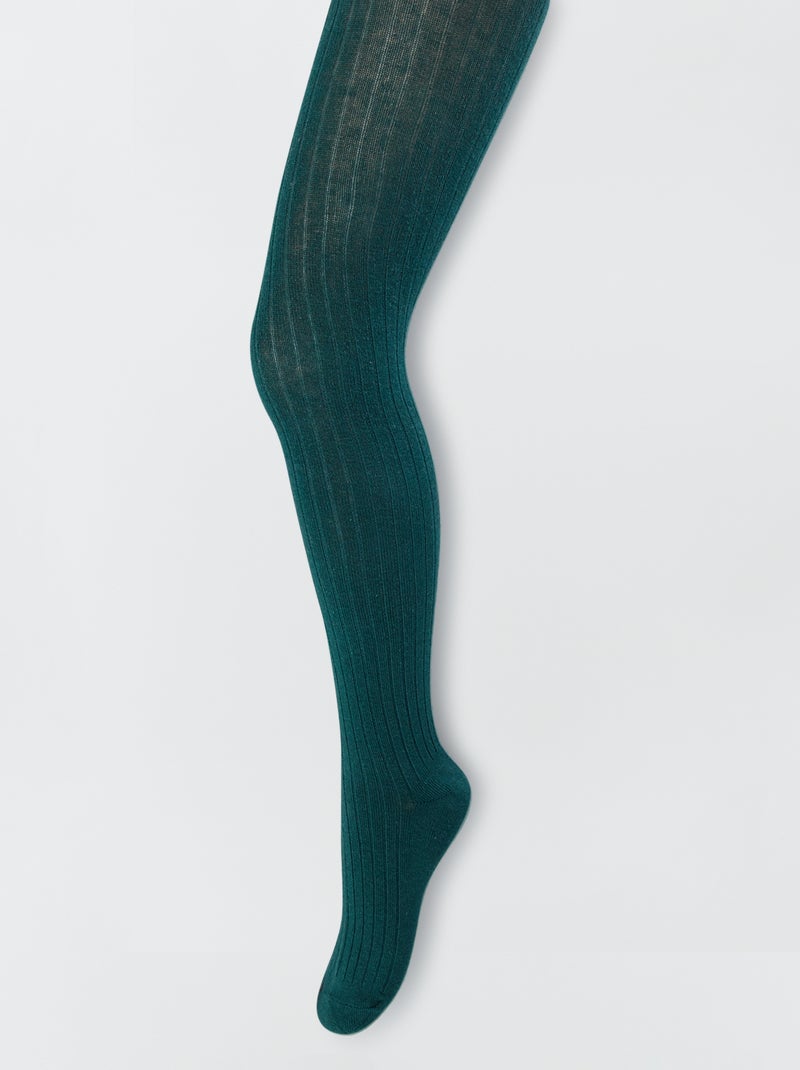 Paire de collants chauds vert - Kiabi