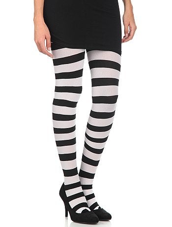 Paire de collants opaques rayés