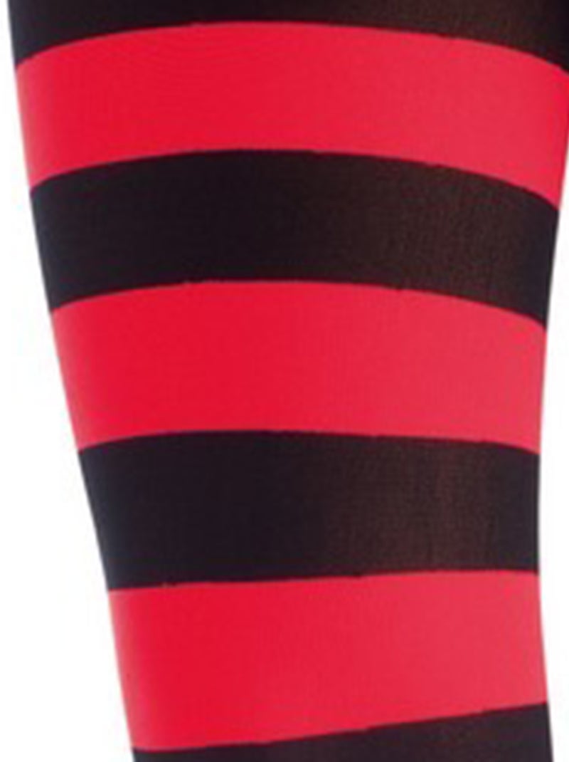 Paire de collants rayés rouge/noir - Kiabi