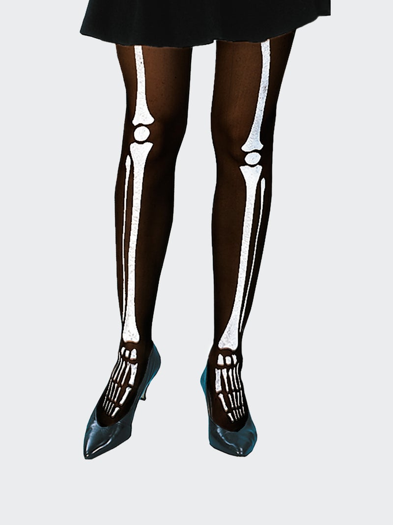 Paire de collants squelette noir/blanc - Kiabi