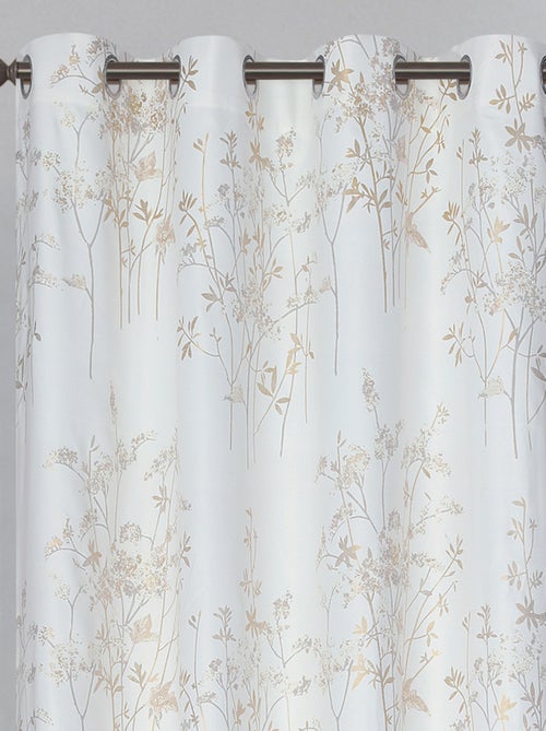 Paire de de rideaux occultants à œillets motif végétal - Kiabi