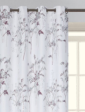 Paire de de rideaux occultants à œillets motif végétal