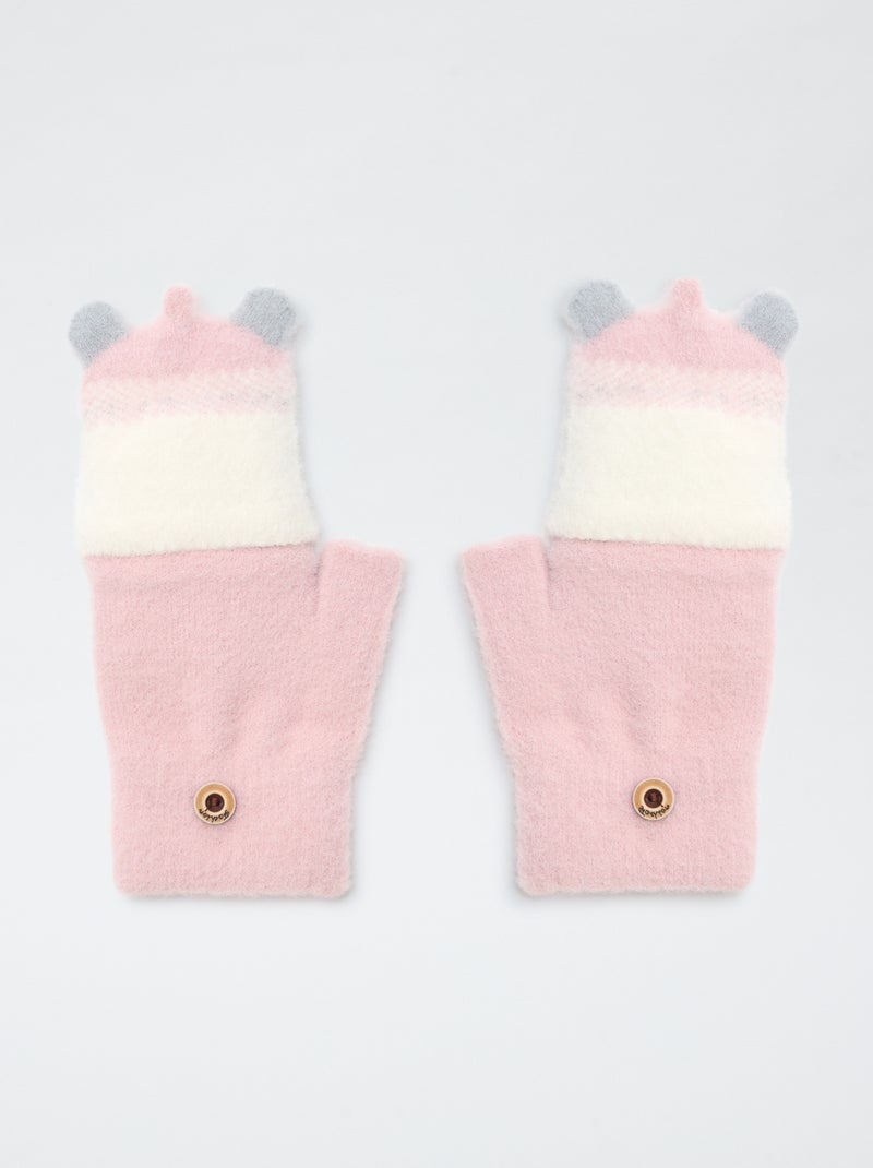 Paire de gants animée Rose - Kiabi