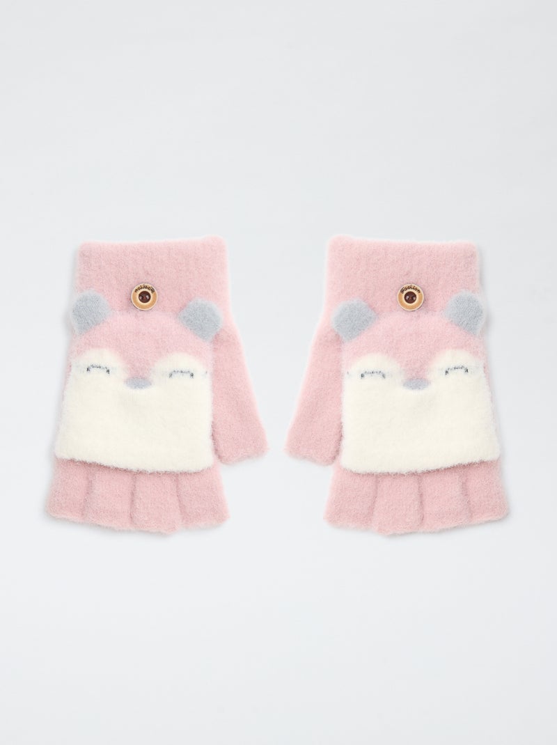 Paire de gants animée Rose - Kiabi