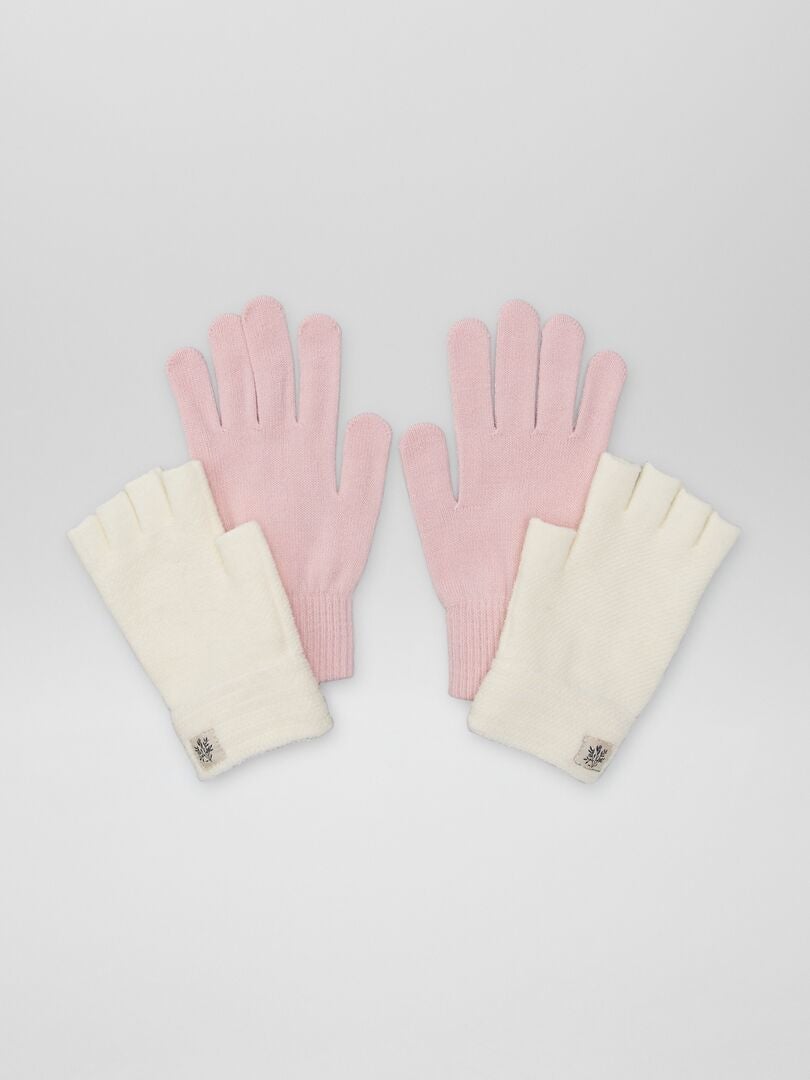 Lot de 2 paires de gants tactiles - marine/beige - Kiabi - 3.00€