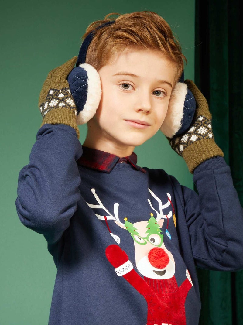 Paire de gants jacquard Vert - Kiabi
