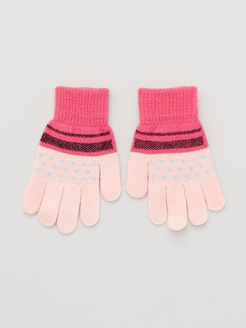 Paire de gants avec imprimé 'flocon de neige' - Rose - Kiabi - 3.60€