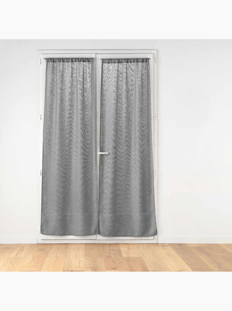 Paire de Grands Rideaux  - Effet Lin Gris clair - Kiabi