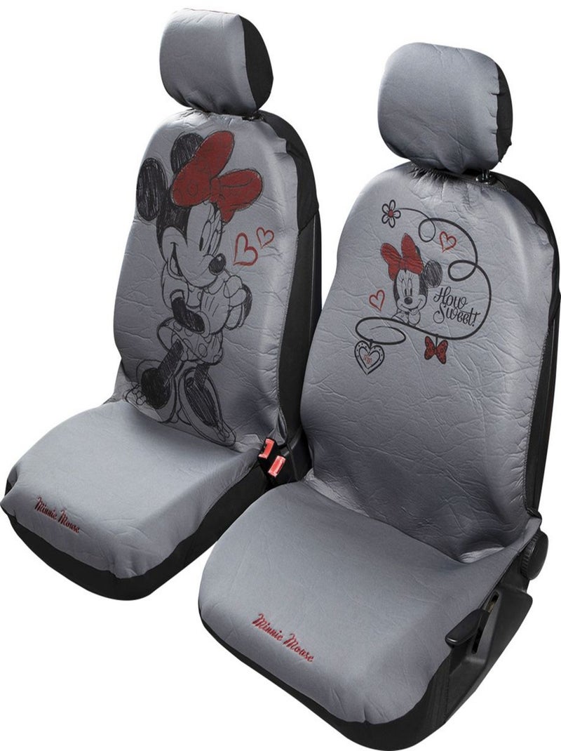 Paire de housses de siège avant - Minnie Mouse - universelles Rouge - Kiabi