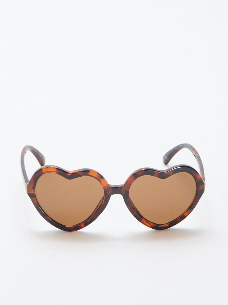 Paire de lunettes de soleil forme cœur Marron - Kiabi