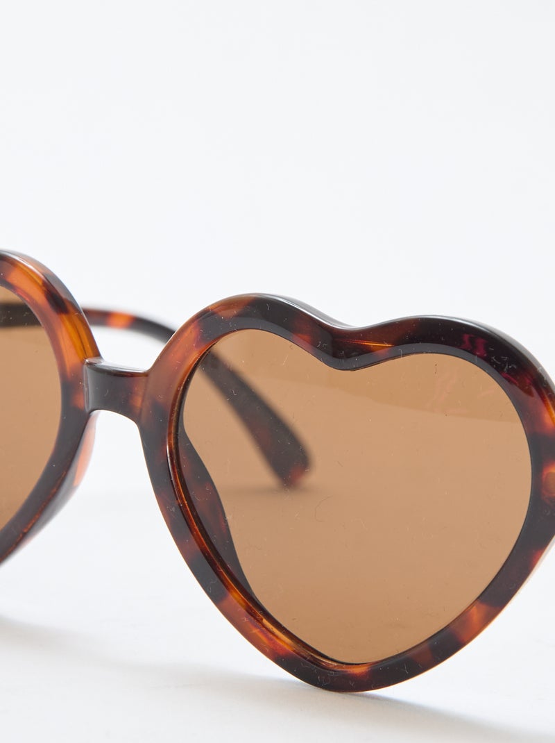 Paire de lunettes de soleil forme cœur Marron - Kiabi