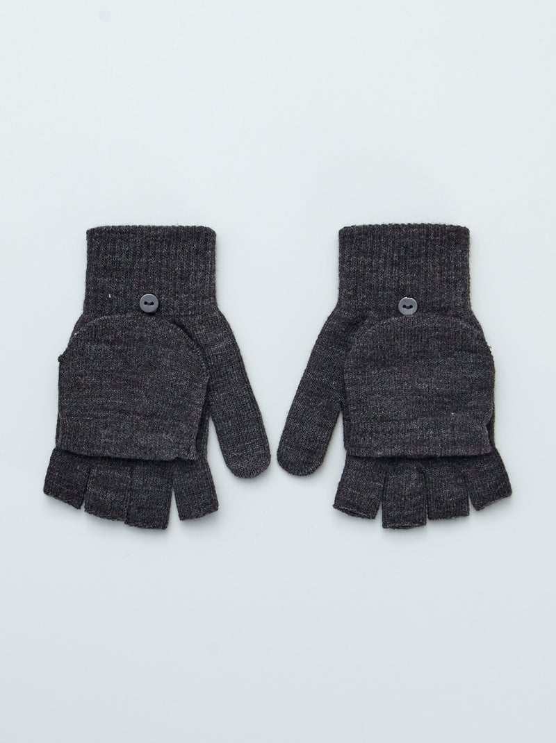 Paire de mitaines avec capuchon Gris - Kiabi