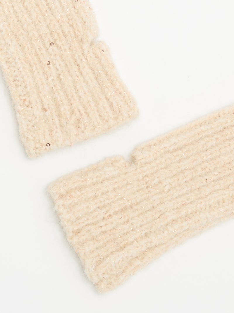 Paire de mitaines Beige - Kiabi