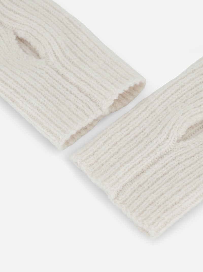 Paire de mitaines manchettes sans doigts Beige - Kiabi