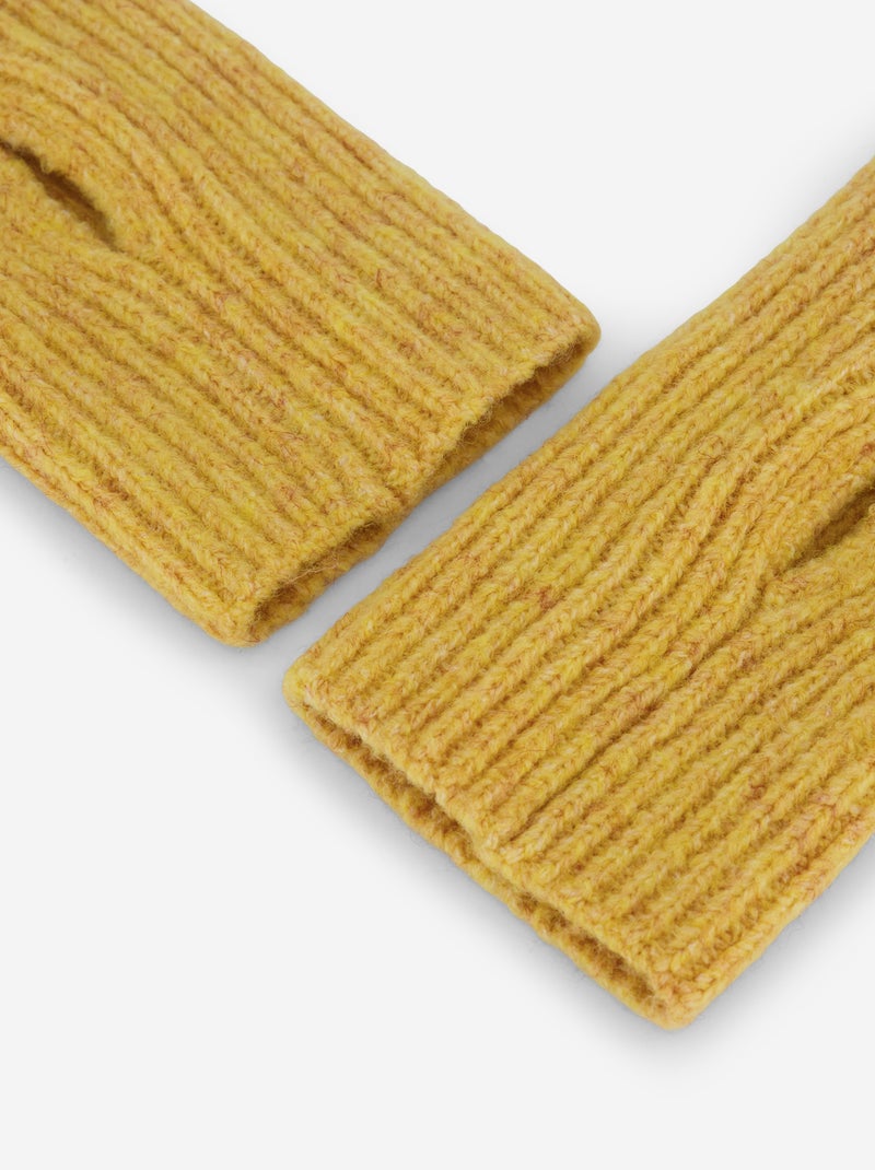 Paire de mitaines manchettes sans doigts Jaune - Kiabi