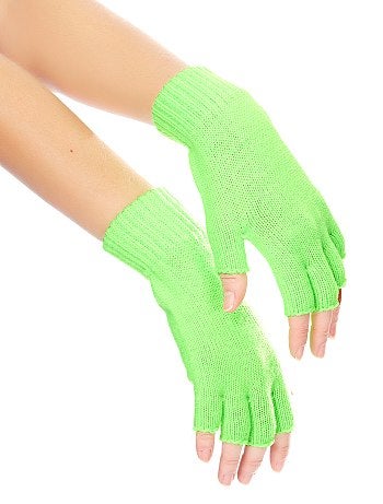 Paire de mitaines résille fluo