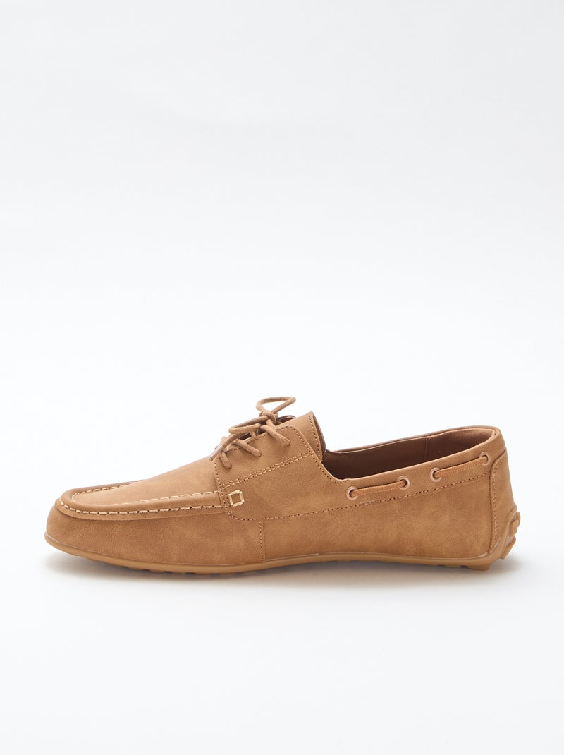 Paire de mocassin bateau unie Marron - Kiabi