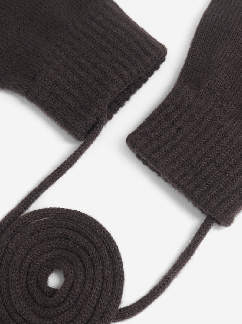 Paire de moufles avec lien Marron - Kiabi