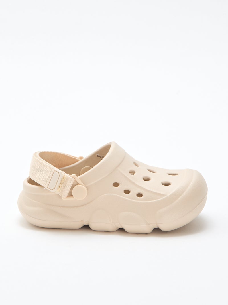 Paire de mules de plage fermées unie Beige - Kiabi