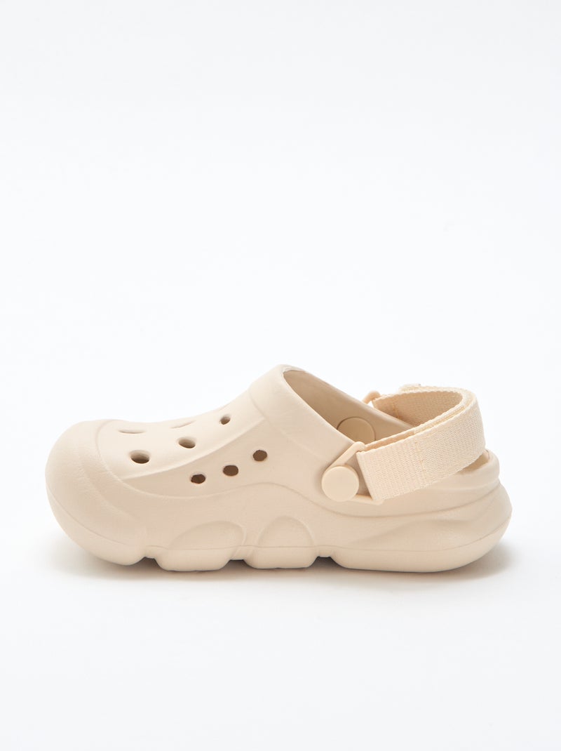 Paire de mules de plage fermées unie Beige - Kiabi