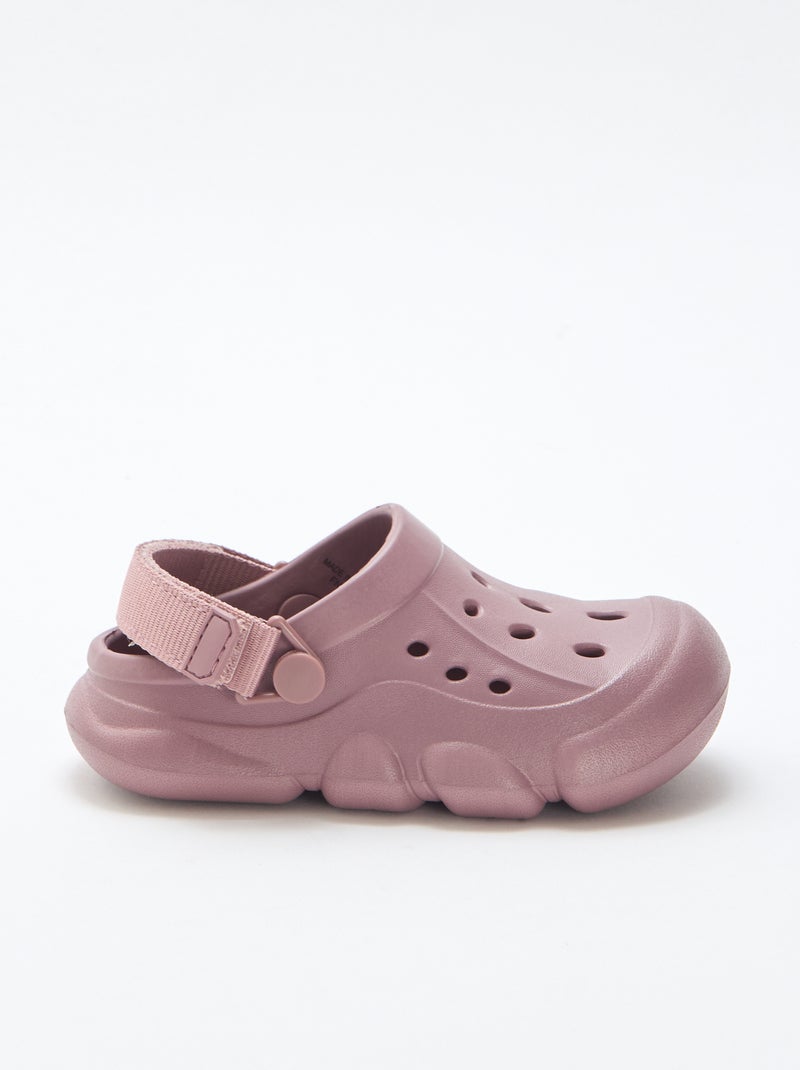 Paire de mules de plage fermées unie Violet - Kiabi