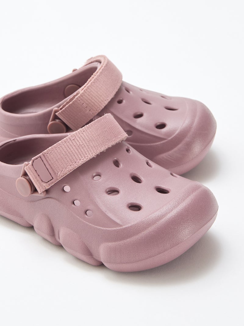 Paire de mules de plage fermées unie Violet - Kiabi