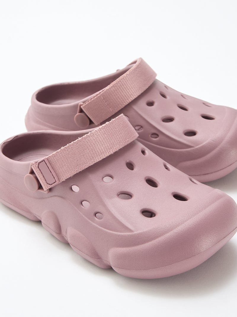 Paire de mules de plage fermées Violet - Kiabi