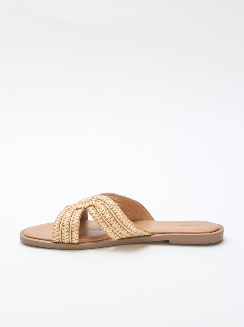 Paire de mules en brides de paille Beige - Kiabi