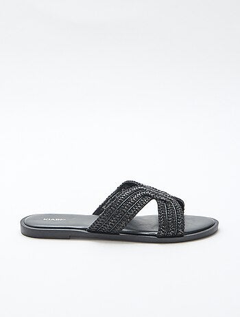 Paire de mules en brides de paille