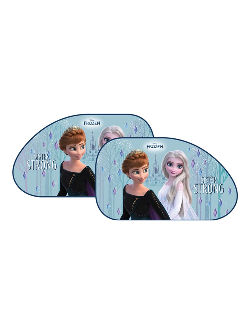 Paire de pare-soleil latéraux trapèzes, Disney La reine des neiges 65 x 38 Bleu Bleu ciel - Kiabi