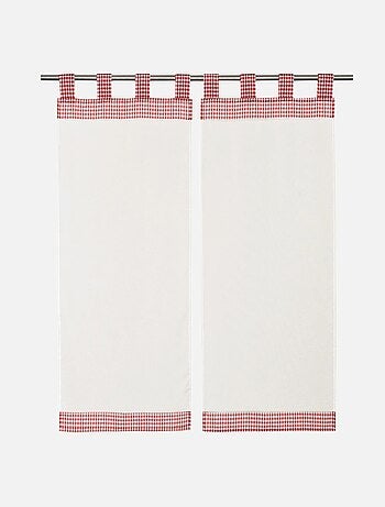 Paire de petit voilage vichy rouge et blanc