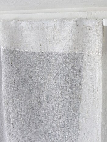 Paire de petits rideaux aspect lin finition pointe