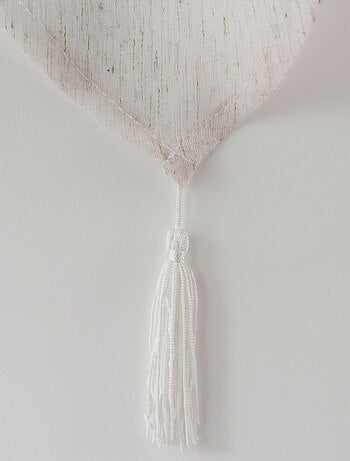 Paire de petits rideaux aspect lin finition pointe